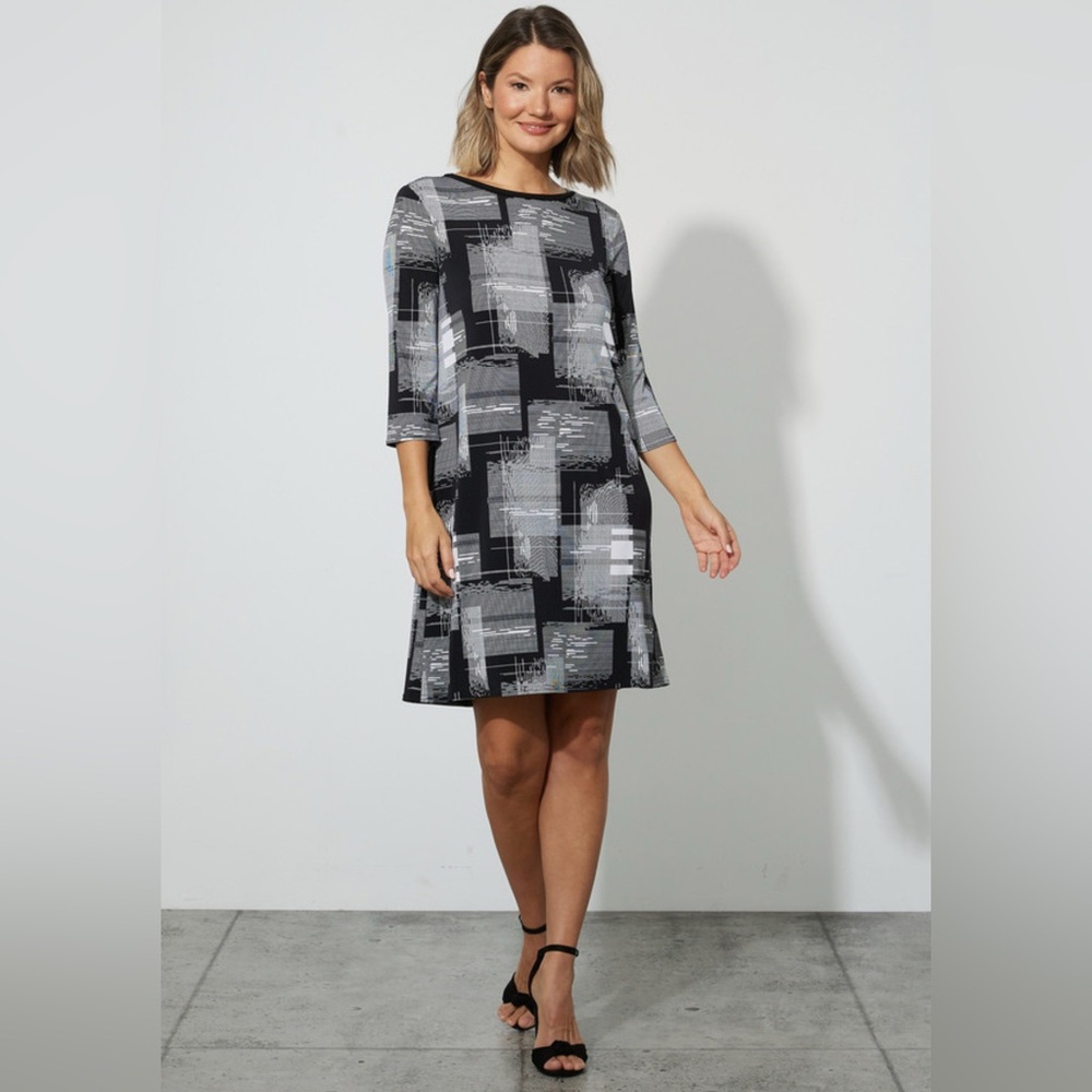 NWT Joseph Ribkoff Checkered Print Shift‎ Mini Dress Style 223259 Size 10